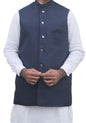 taj Men Waist Coat Indian Men Party Wear Traditional Outfit Ethnic Grooms EID RAMADHAN WEDDING Dark Blue (Waistcoat, UK, Alpha, XS, S, Regular, Regular)