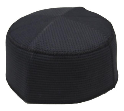 taj Muslim Prayer Hat Men's Embroided Skull Cap Islamic Nalain Shrif Paak Kufi Headware Indian Pakistan Hat Topi Kufi Round Cap Arabic Eid Ramadan (Black, 55)