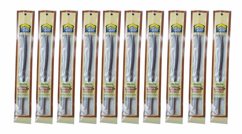 Natural Fresh Moist Vacuum-Packed Olive Miswak (10 Sticks) - Tooth and Gum Care (Natural Flavor) (10)